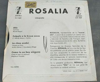 ROSALIA - DILE (TELL HIM) / LA CLASE ACABO - RARE 1963 SPANISH 7” EP PS 60 ' S ROCK 2