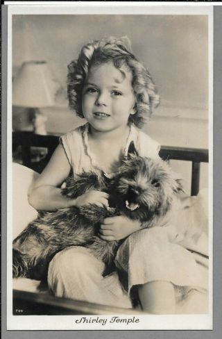 Shirley Temple Rare Dutch Real Vintage Postcard,  With A Dog