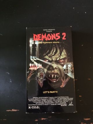 Demons 2 Vhs Rare Imperial Video Release Italian Horror Classic Gore