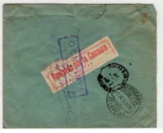 Bolivia 1934 Chaco War Censored Cover To Chile Rare