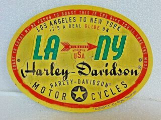 Rare Harley Davidson Motorcycles Coast To Coast L.  A.  To N.  Y.  Advertising Sign