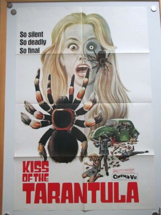 Vintage Kiss Of The Tarantula 1 - Sheet 27x41 Grindhouse Horror Vf Ultra Rare