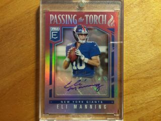 Eli Manning 2018 Elite Auto Autograph In Mag Case 04/10 Ssp Rare Ny Giants Hof