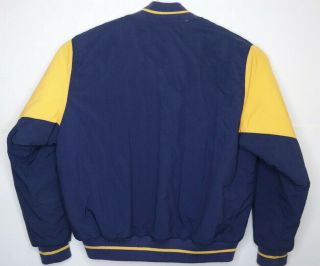 Vintage Notre Dame Mens S L Legens Satin Jacket Snap Up Rare Nav Blue and Gold. 3