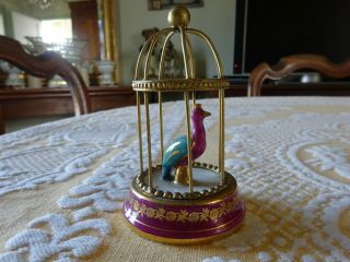 Rare Vintage Small Cage With Bird Limoges Porcelain For Doll House Miniature
