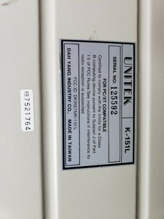 RARE Unitek K - 151L vintage mechanical keyboard,  AT / XT switch 5 pin DIN,  Taiwan 6
