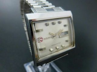 Rare Rado Manhattan Automatic Watch Day & Date St.  Steel Swiss Made [5995]