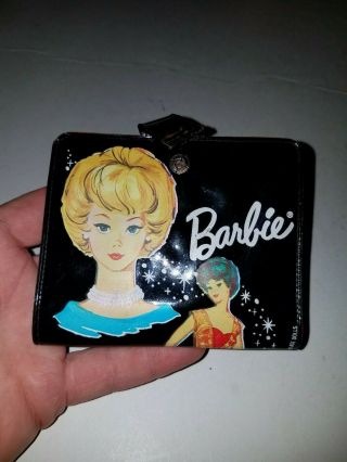 Rare Vintage 1964 Barbie Mattel Black Wallet