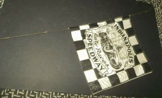 Rare Vtg Indianapolis Speedway Auto Races Black & White Checkered Flag