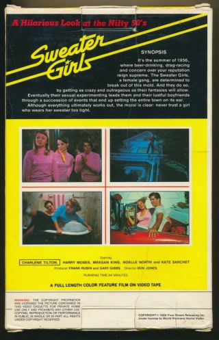 Sweater Girls Nifty 50s Drive - In Nostalgia World Premiere Video Big Box VHS Rare 2