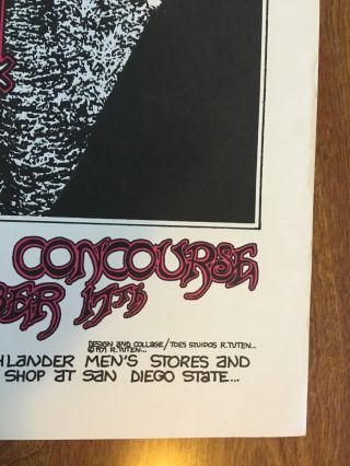 Rare 1971 Pink Floyd 1st Print Poster Family Finnegan Dark Side Randy Tuten Wall 7