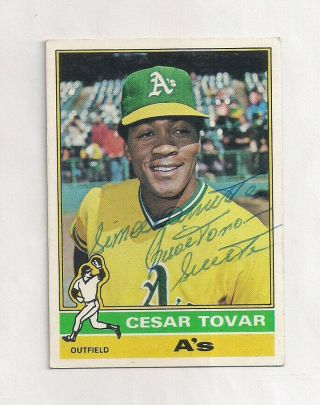 Autographed 1976 Topps 246 Cesar Tovar (only A 