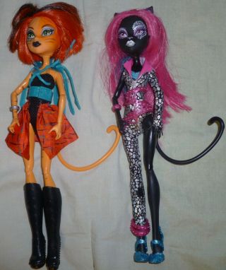 Monster High Rare Fierce Rockers Catty Noir And Toralei Strippe Dolls