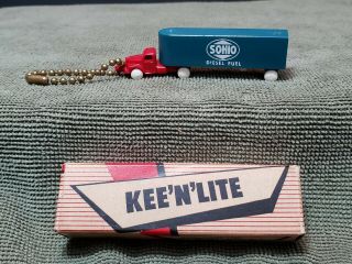 Rare Sohio Diesel Fuel Truck Service Advertising Keychain Kee 