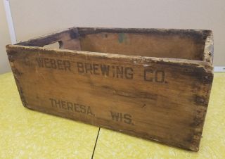 G.  Weber Brewing Beer Bottle Wood Crate Theresa Wi / Rare