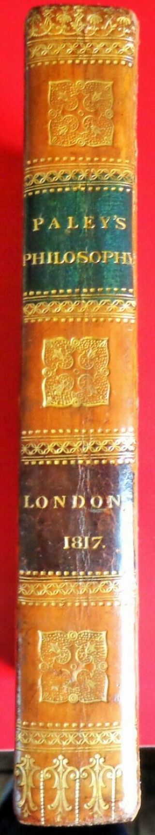 RARE ANTIQUE BOOK 1817 PHILOSOPHY IN FULL LEATHER BINDING 2