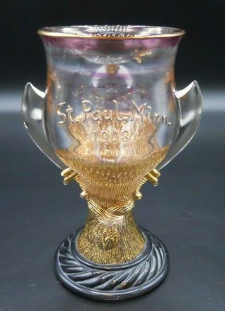 Rare 1908 St.  Paul Shriners Convention Carnival Goblet Glass