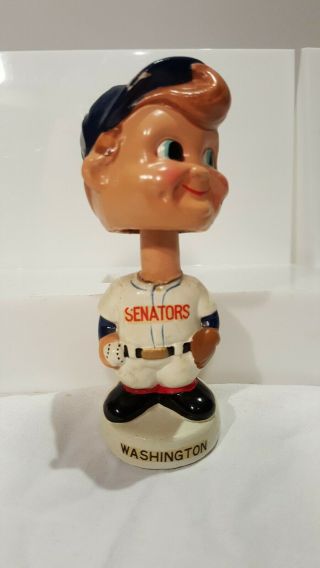 (vtg) 1960s Washington Senators Baseball Mini Bobble Head Nodder Doll Japan Rare