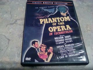 Phantom Of The Opera 1943 Dvd Movie In Color - Nelson Eddy,  Claude Rains - Rare Oop