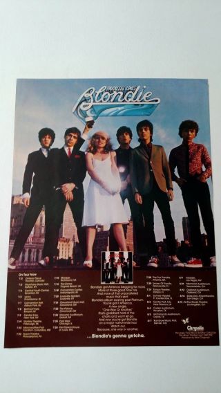 Blondie " Parallel Lines " (1979) Rare Print Promo Poster Ad