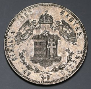 1869 Kb Hungary Silver Forint Coin Franz Joseph I Km 449.  1 Rare