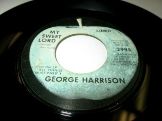 George Harrison My Sweet Lord 45 7 " Vg/vg - Us Rare Blue Apple Vinyl The Beatles