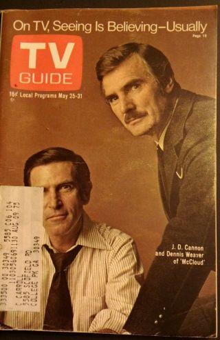 Rare 1974 Tv Guide - Atl Ed.  - May,  Mccloud,  Dennis Weaver,  Soul Train