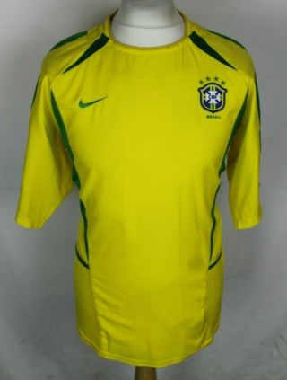 Vintage Brazil Home Football Shirt 02 - 04 Mens Large Nike Rare