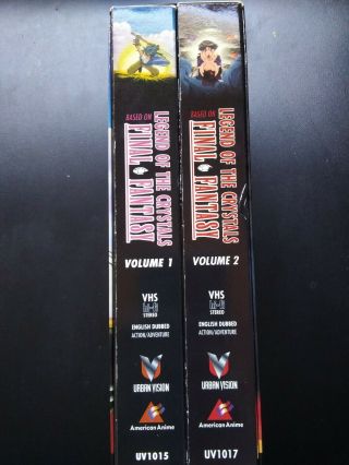 LEGEND OF THE CRYSTALS VOLUME 1 & 2 VHS Tape Set Final Fantasy Rare 3