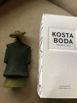 Kjell Engman Rare Kosta Boda Catwalk Poncho Man & Box Art Glass Figurine Sweden