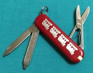 Rare Victorinox Swiss Army Pocket Knife - Red Classic Sd Cow Design - Multi Tool