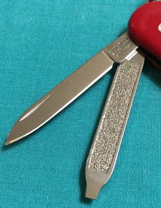 RARE Victorinox Swiss Army Pocket Knife - Red Classic SD Cow Design - Multi Tool 4