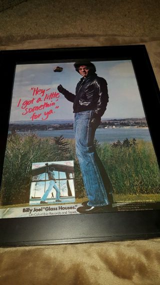Billy Joel Glass Houses Rare Promo Poster Ad Framed