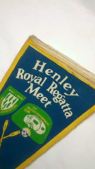 Ext rare 1959 henley royal regatta flag pennant camping members badges linen uk 4