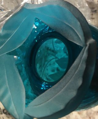 STUNNING Signed BLENKO Aqua BLUE Vase RARE 2