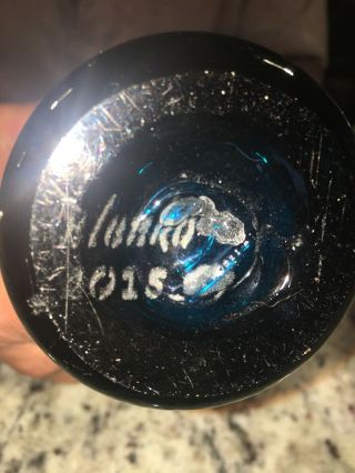 STUNNING Signed BLENKO Aqua BLUE Vase RARE 5