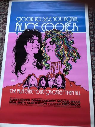 Alice Cooper Rare 27x41 " Good To See You Again 1974 Theater Lobby Poster/ Vg Con