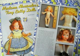 15p History Article Pics - 1930s Rare Madame Alexander Tiny Betty Dolls