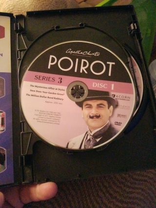 Acorn Agatha Christie ' s Poirot Series 3 DVD Rare OOP 4