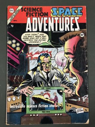 Rare 1954 Charlton Space Adventures 9 Classic Mad Scientist Cover