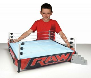 RARE - Real Scale Authentic Ring Wrestling WWE with Cage and Accessories 2