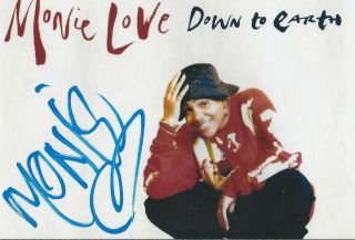 Monie Love Signed Autograph Down To Earth R&b Hip/hop Music Rare Look