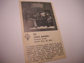 Doobie Brothers Rare 1972 Music Biz Album Review Toulouse Street
