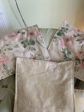 Full/ Queen Ralph Lauren Therese Comforter Shabby Sateen Pink Roses Iris RARE 3