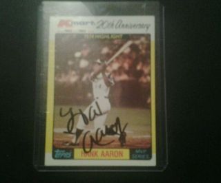 Rare Hank Aaron Autographed Baseball Card