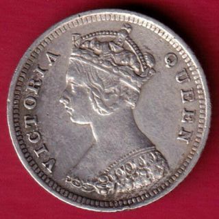 Hong Kong - 1893 - Victoria Queen - Ten Cents - Rare Silver Coin Be8