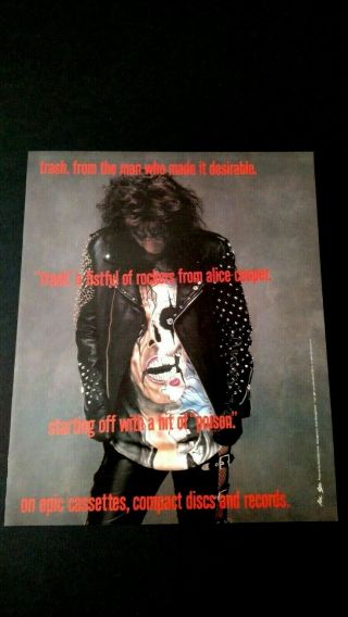 Alice Cooper " Poison " (1989) Rare Print Promo Poster Ad