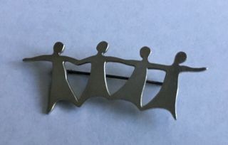 James Avery Sterling Silver Rare & Retired Sisters Unity Pin Brooch