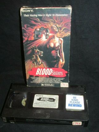 Vintage Blood Sisters Horror Vhs Video Tape Cassette Rare Very Rare Sony