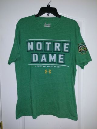 Notre Dame 2015 Shamrock Series Under Armour Large Shirt - Rare - Fenway Boston